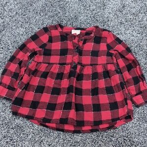Jumping Beans Red, Black, Silver Plaid Shirt